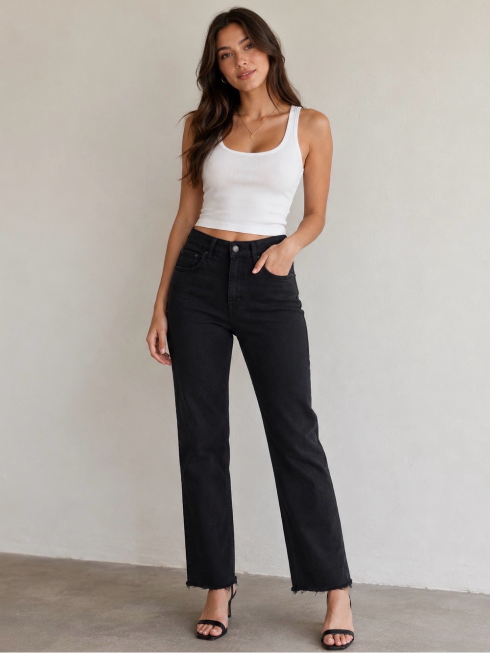 rag & bone Black Straight Leg Jeans